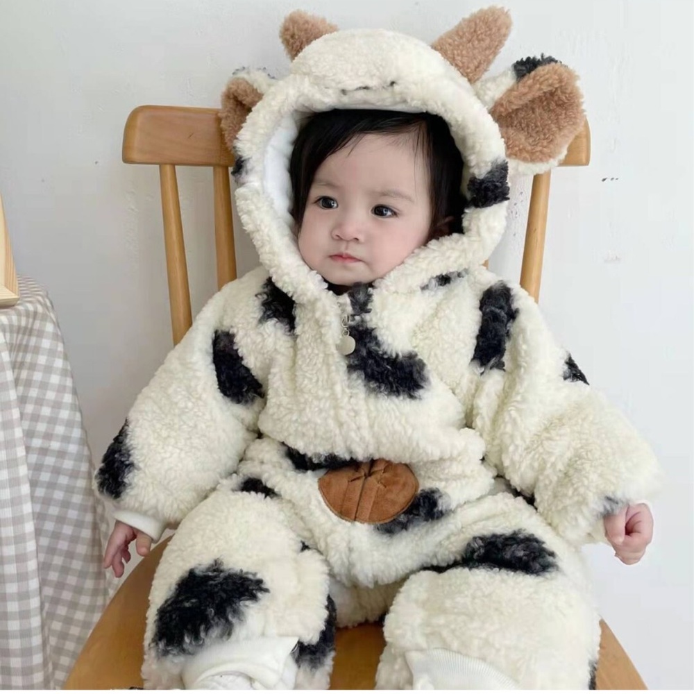 Fluffy cow jumper suit 🐮
